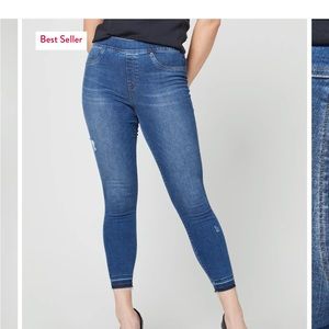 SPANX Ankle Jeans Distressed Medium Wash